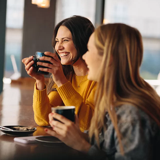 Grab coffee with friends.